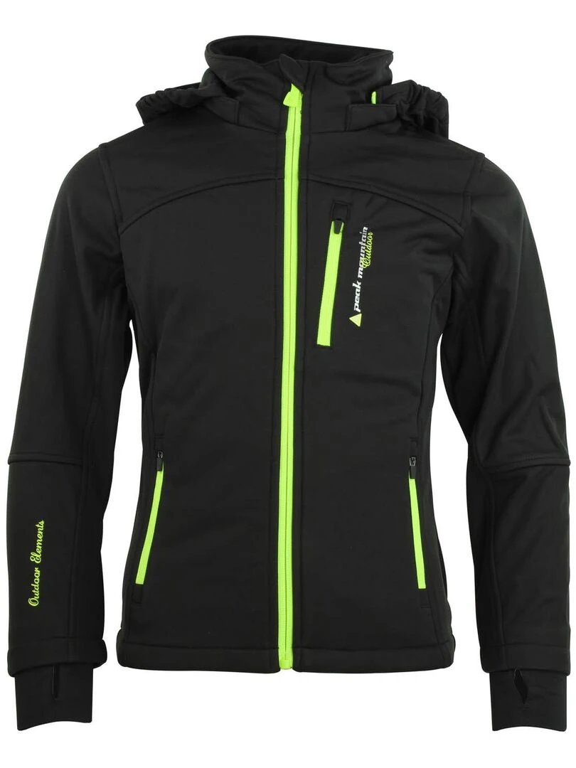 Blouson softshell fille FANNE PEAK MOUNTAIN Noir Jaune