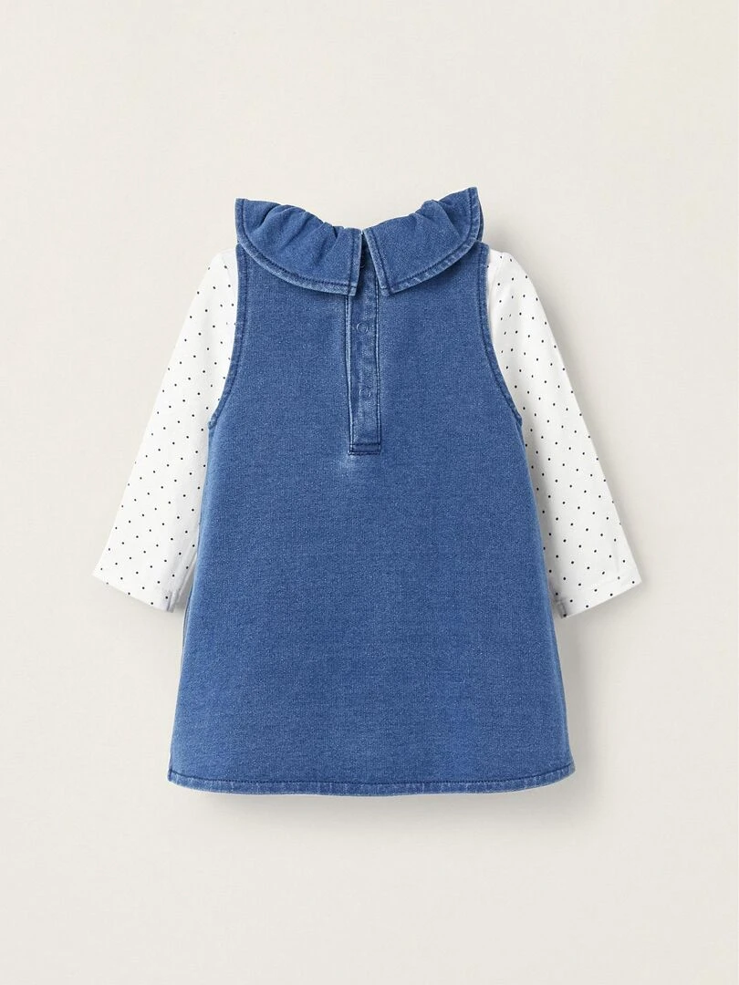 Bodies à manches longues + Robe en jean pour nouveau né ATLANTIC COMPANY Bleu