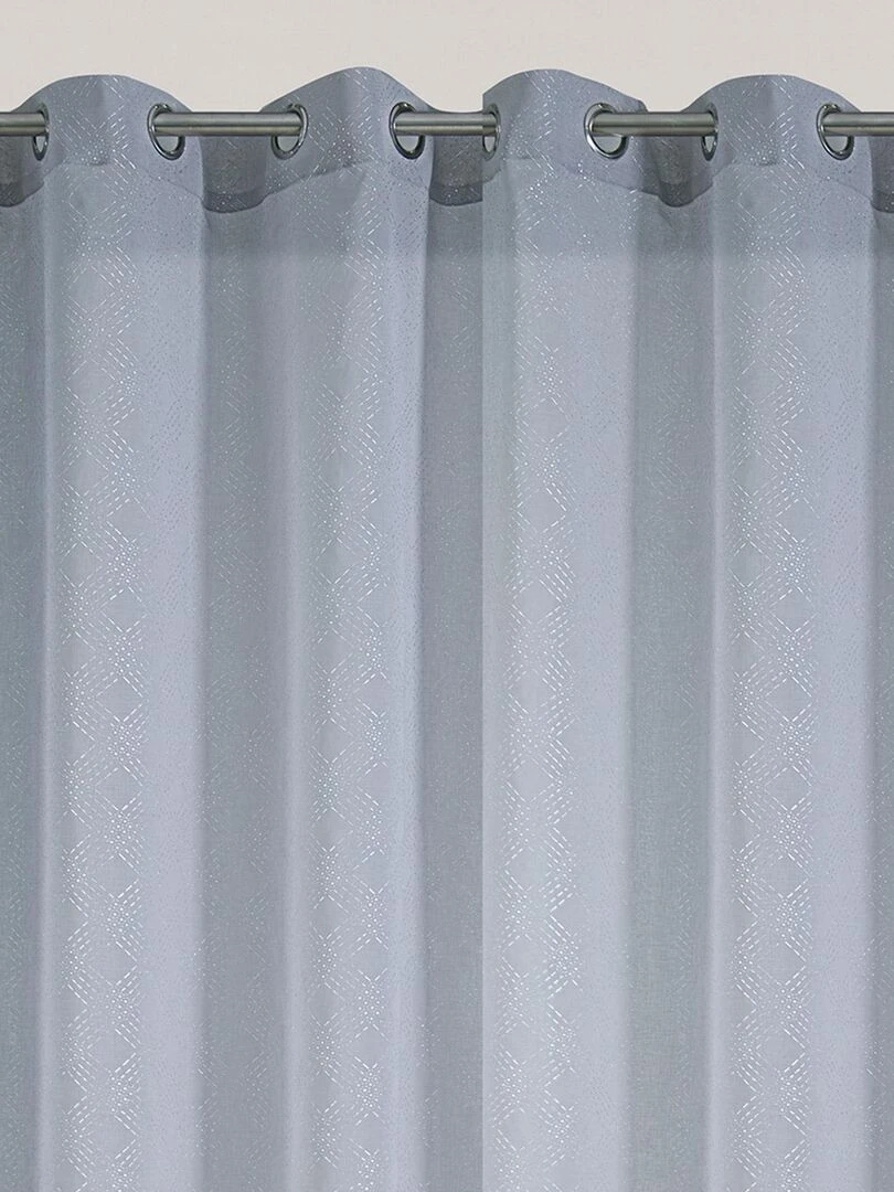 Paire de voilages tamisants et scintillants   Gris clair