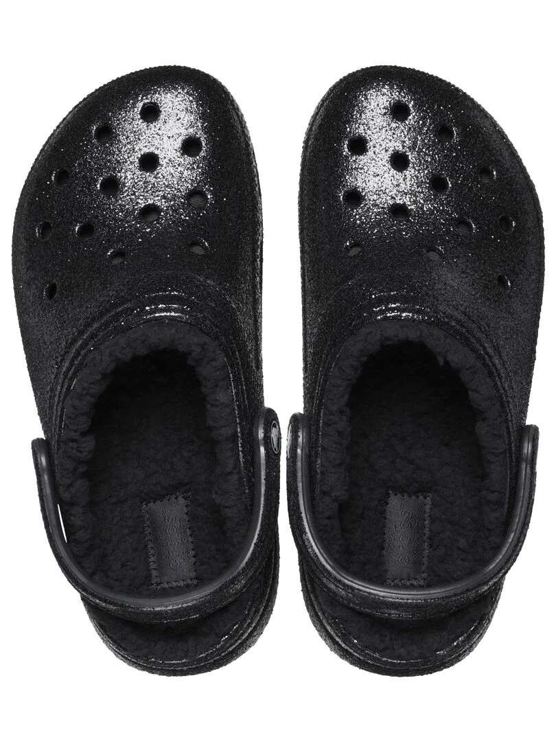 Sabot à Enfiler Crocs Classic Glitter Lined Clog   Noir