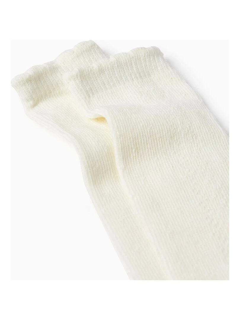 Chaussettes Hautes en Maille pour Fille ATLANTIC COMPANY Beige clair