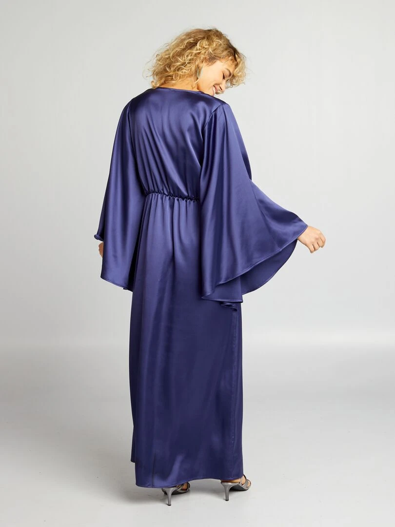 Robe satinée   Bleu