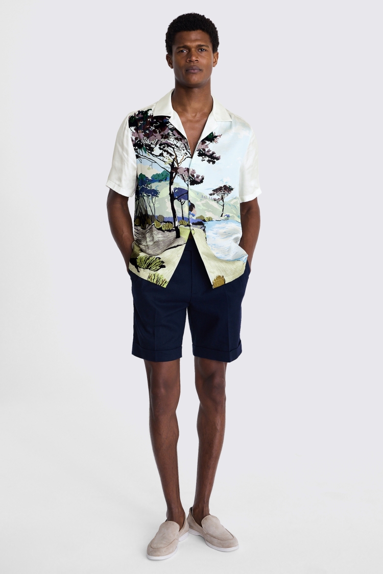 Ecru Seersucker Shorts   Buy Online at Moss