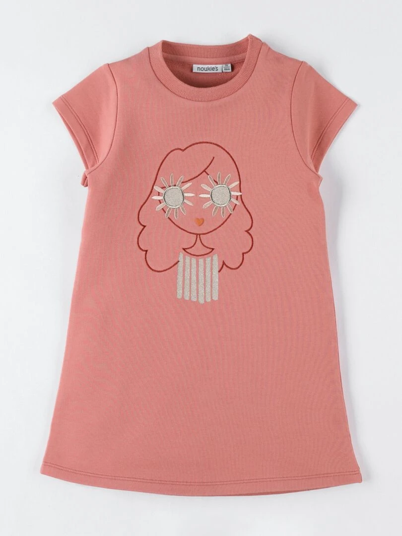 Robe petite fille en molleton    Noukie's   Rose