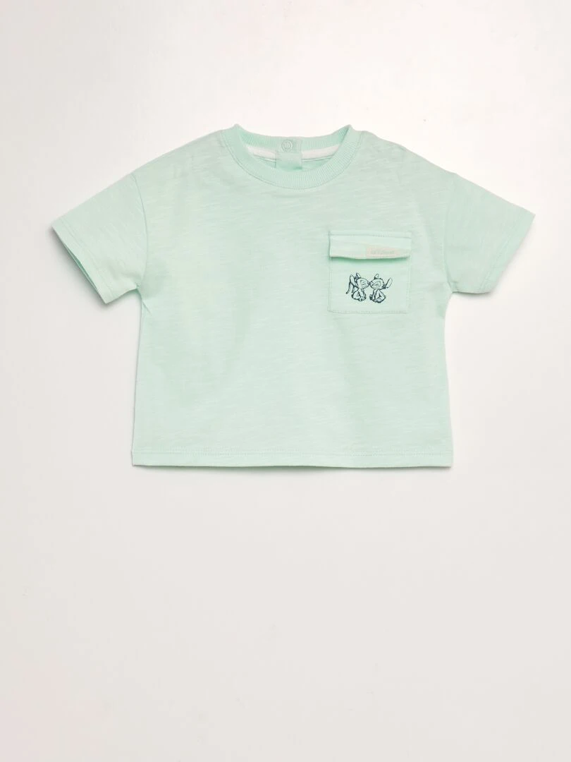 Ensemble t shirt + short 'Stitch'   2 pièces   Vert
