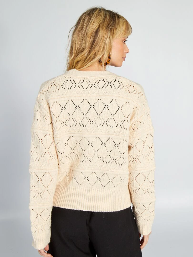 Gillet en maille grosse jauge   Blanc