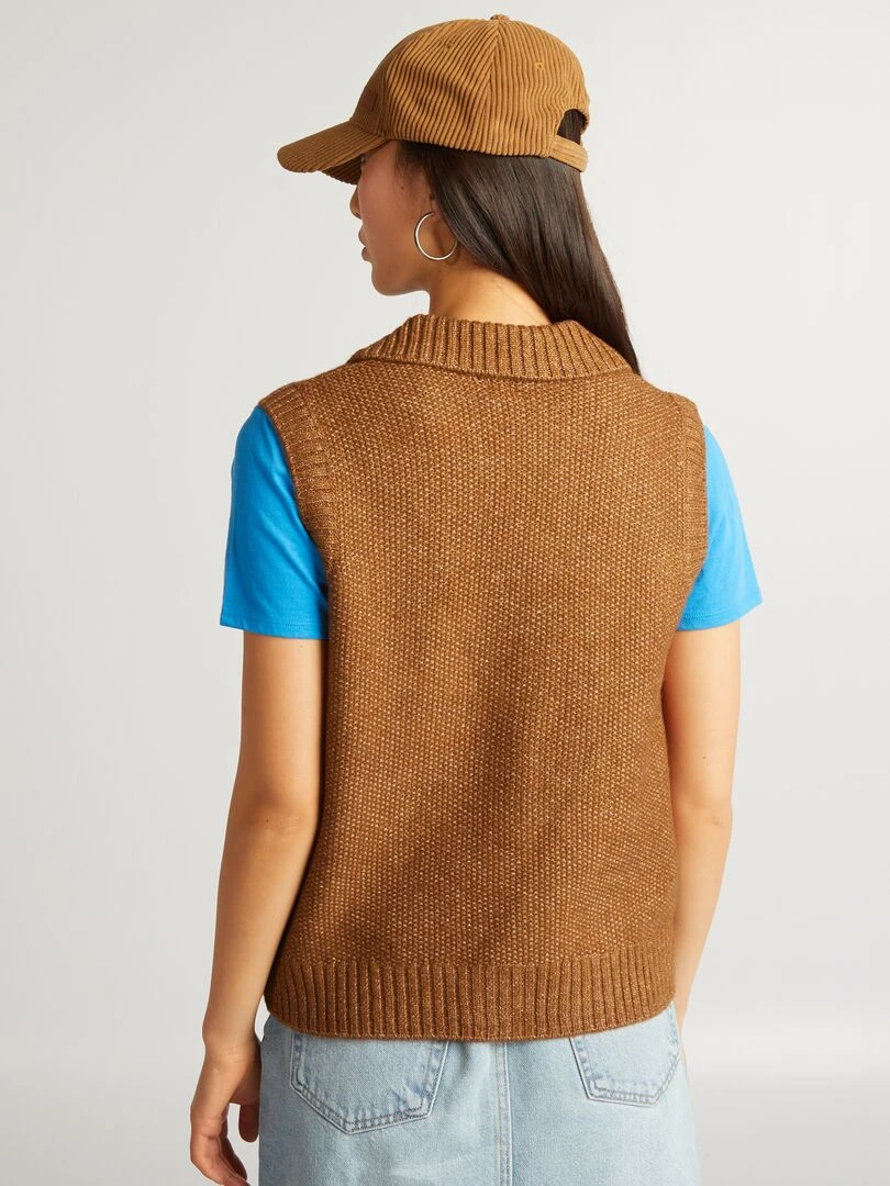 Gilet en maille   Marron