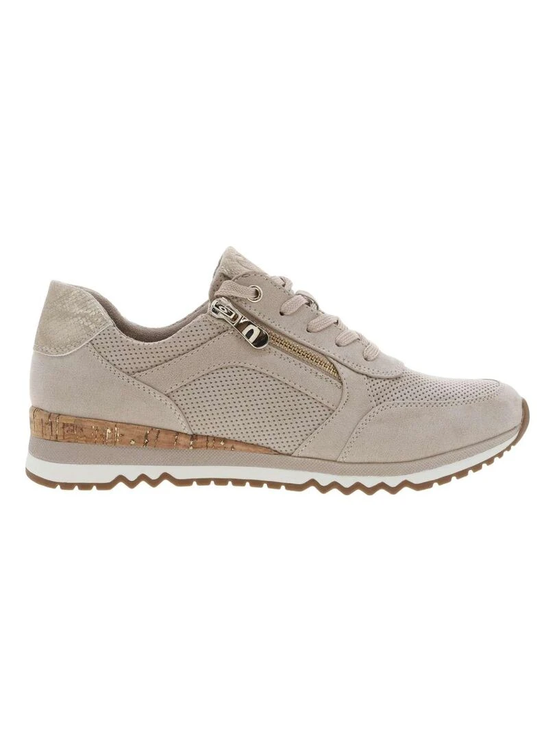 MARCO TOZZI Baskets basses talon compensé Beige