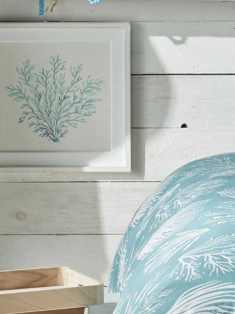 Cadre avec poster Corail BEACH HOUSE Blanc