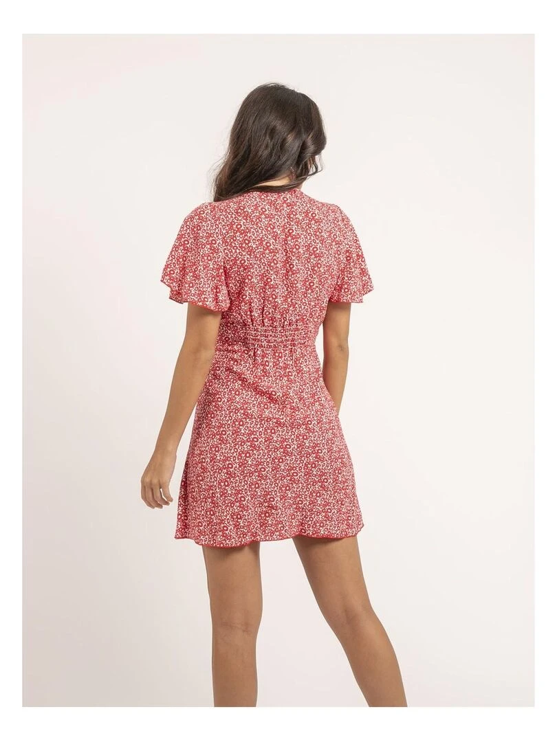 Robe courte motifs IKETA Rouge