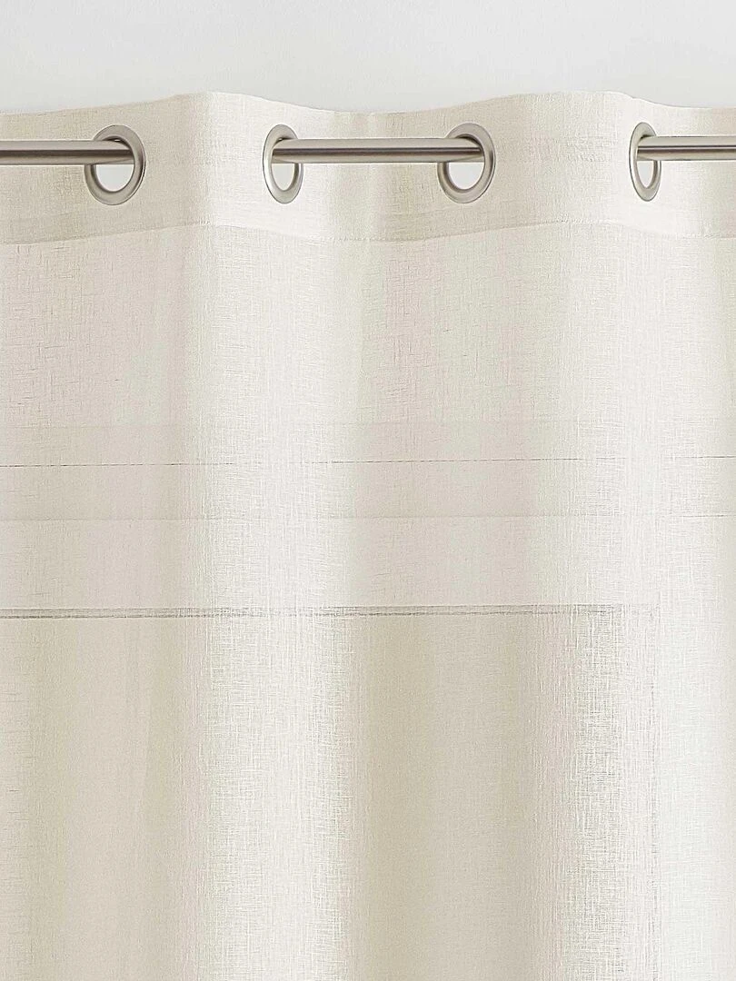 Rideau voilage 100% lin fluide   Ecru