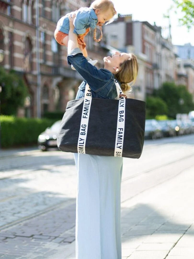 Sac à langer Family bag signature Canvas noir   Noir