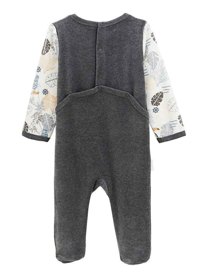 Pyjama bébé en velours Touctouc Gris Gris