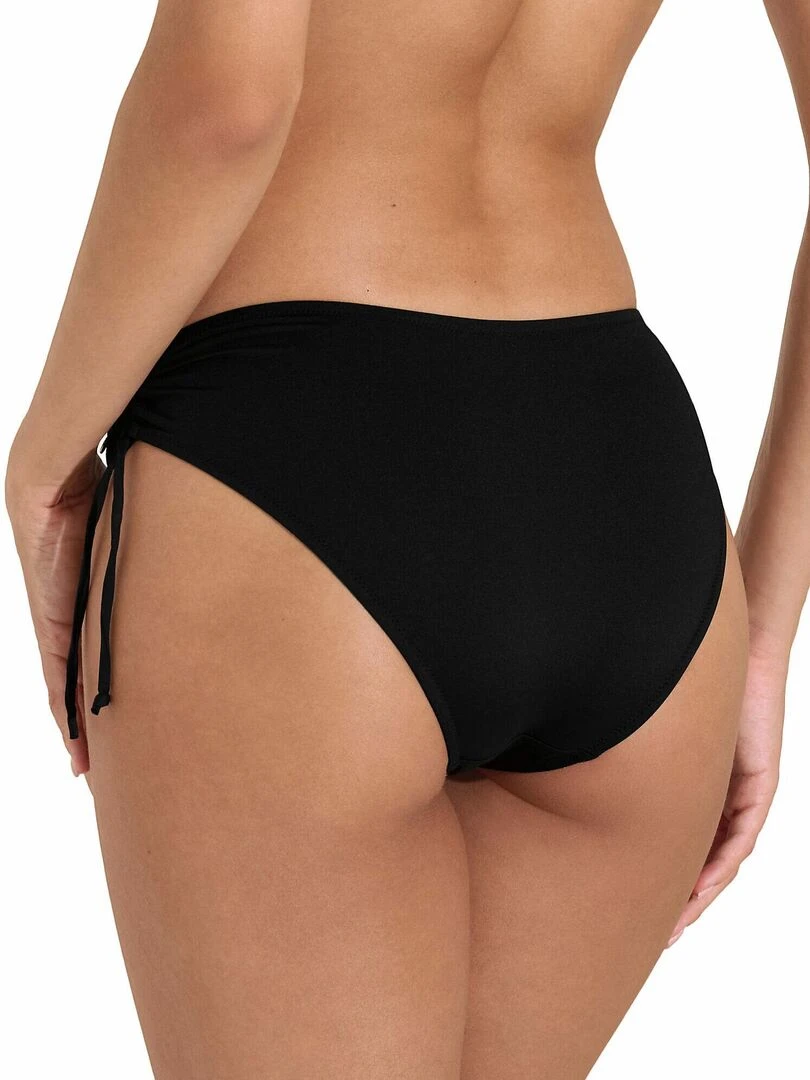 Bas maillot slip de bain taille haute côtés réglables Union Island Noir