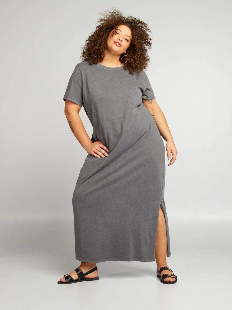 Robe t shirt effet délavé Gris
