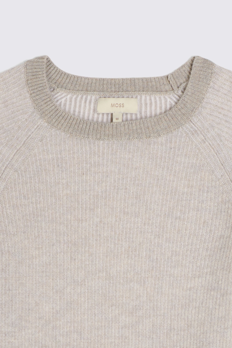 Light Grey Cashmere Crew Neck Jumper   Buy Online at Moss
