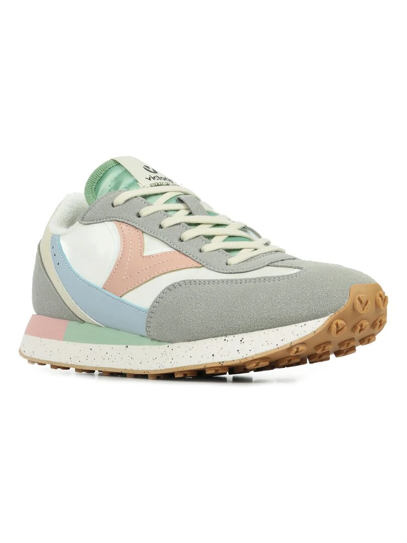 Baskets Victoria Galaxia Split Leather Gris Multicolore