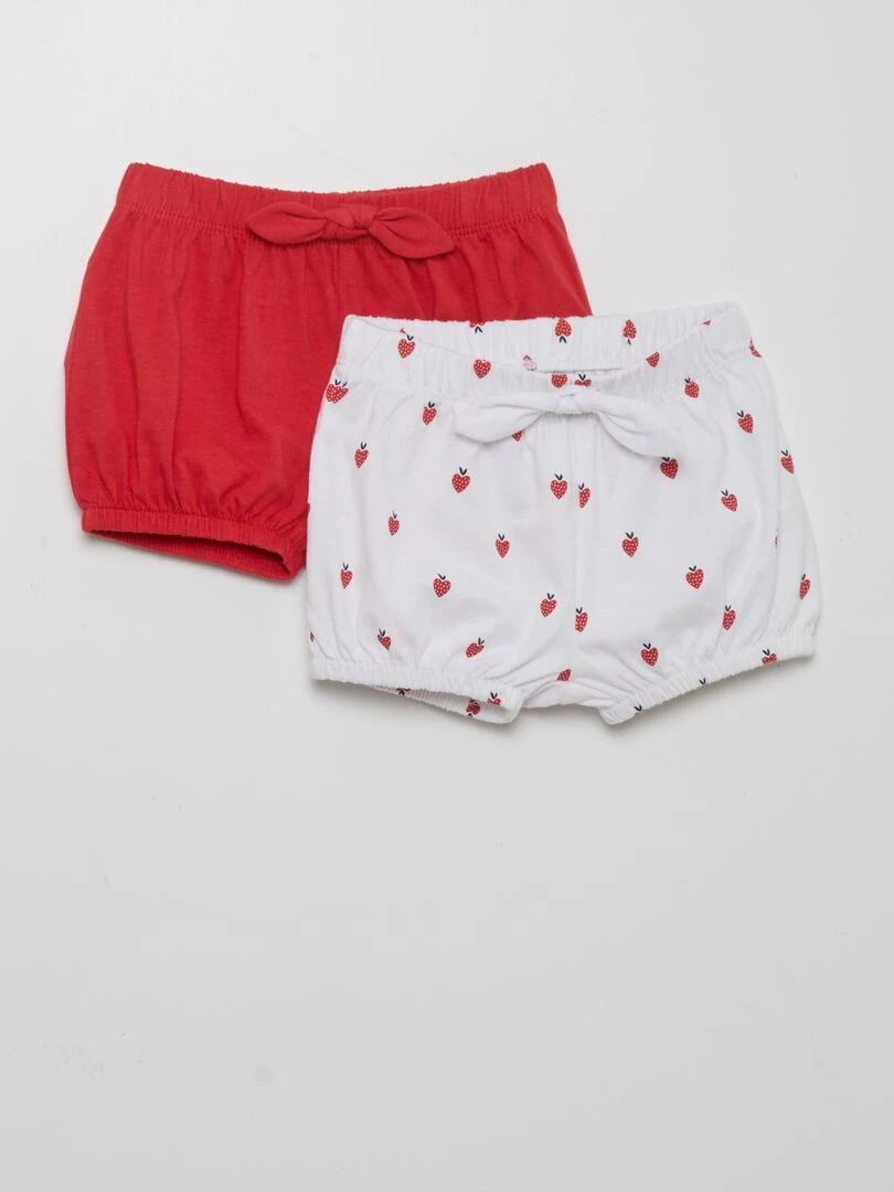Lot de 2 shorts en jersey Rouge
