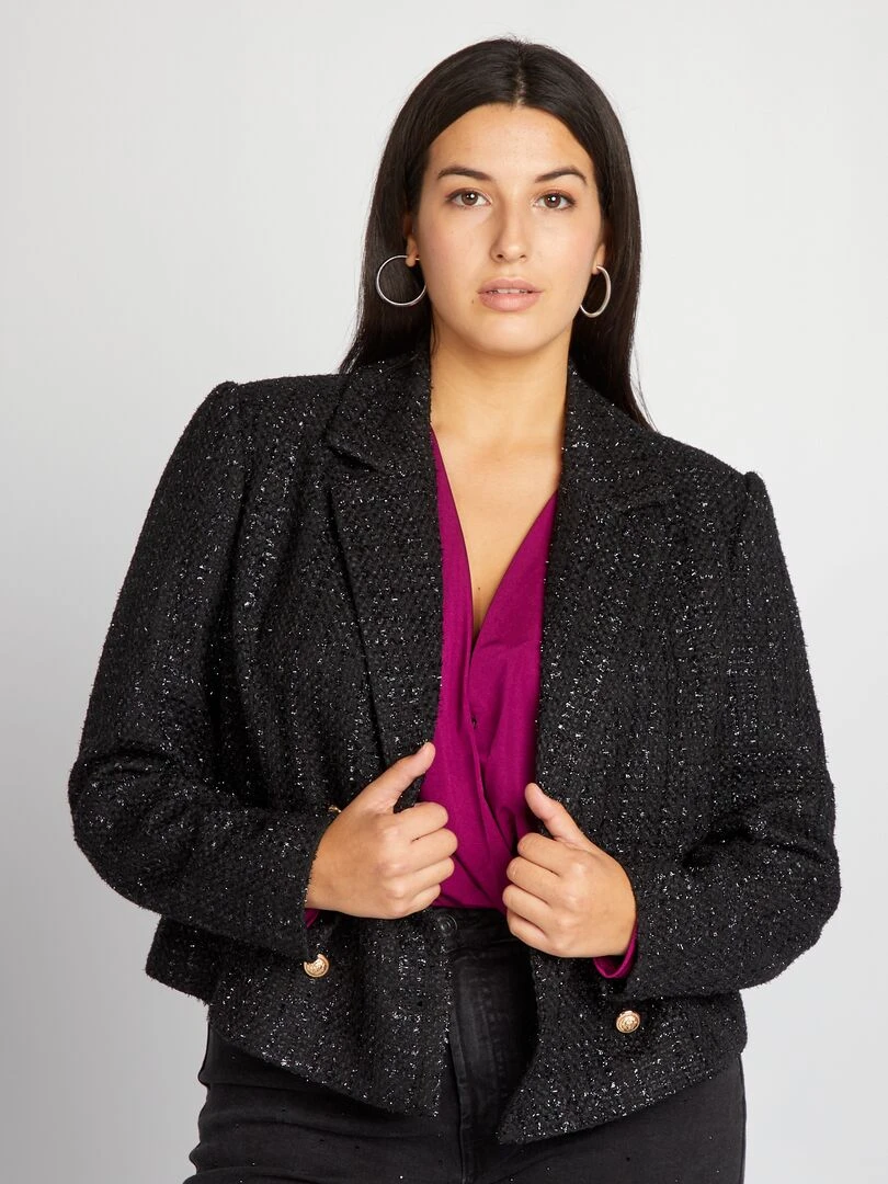 Veste en tweed noir