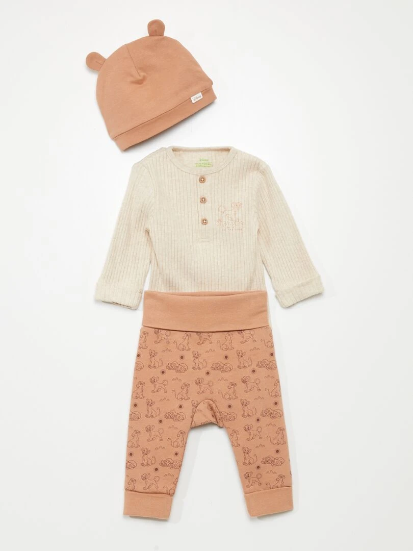 Ensemble 'Disney' sweat + pantalon + bonnet 3 pièces Beige