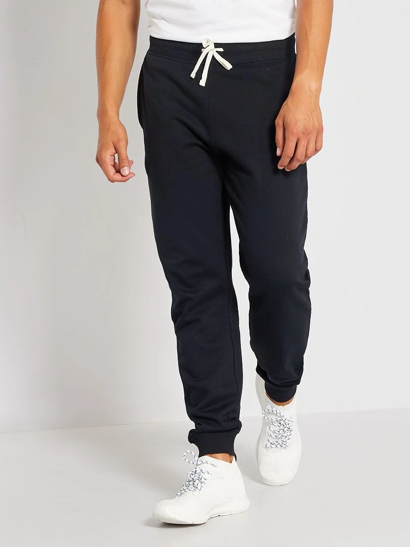 Pantalon uni en molleton   noir