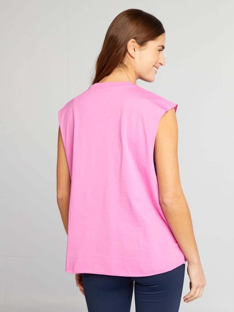 T shirt sans manches   Rose