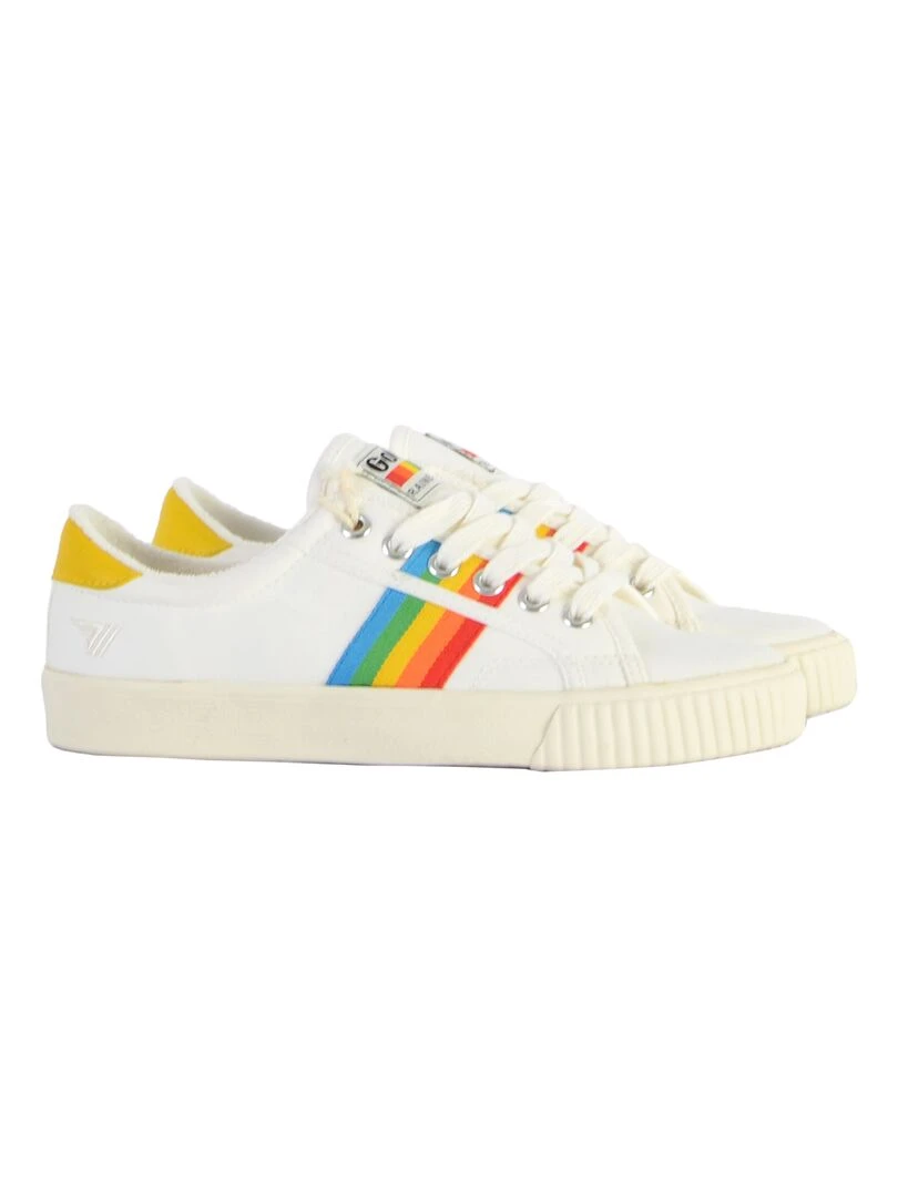 Basket Cuir Gola Mark Cox Rainbow   Blanc