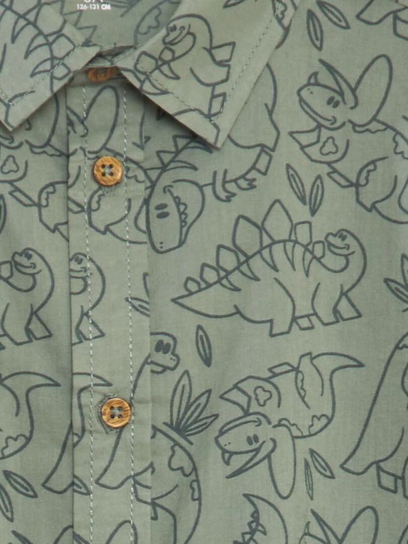 Chemise à manches courtes avec imprimé Kaki