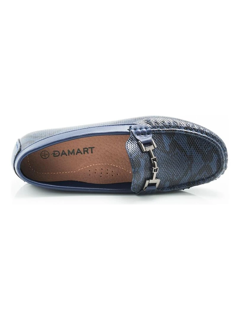 Mocassins avec boucle fantaisie Damart Gris Bleu
