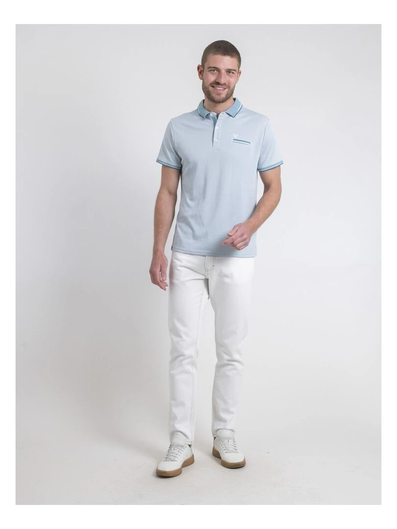 Polo manches courtes POULILIO   Bleu