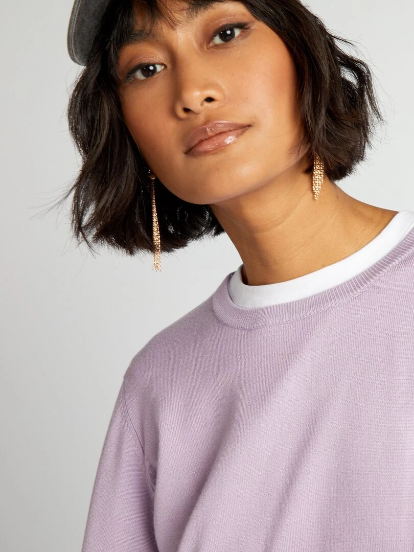 Pull fin coupe longue Violet
