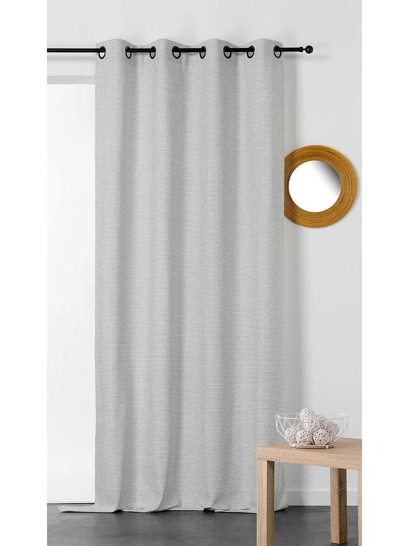 Rideau rayé esprit bohème chic Beige