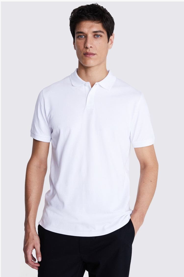 White Piqué Polo Shirt Buy Online at Moss