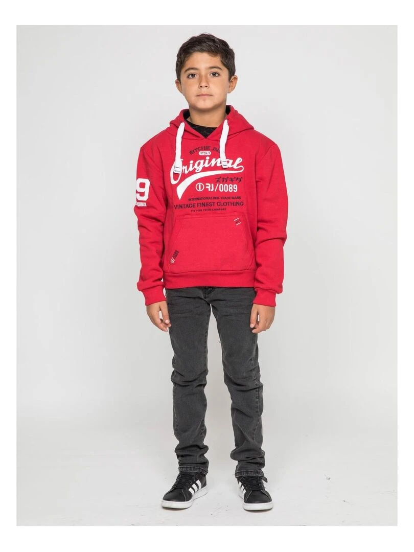 Sweat capuche WARLUZ J Rouge