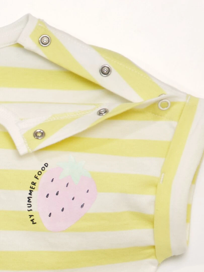 T shirt manches courtes   So Easy   Jaune rayé