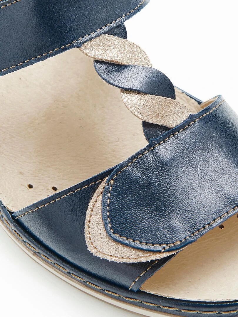 Mules irisées ouverture totale Piedical   Damart   Bleu marine