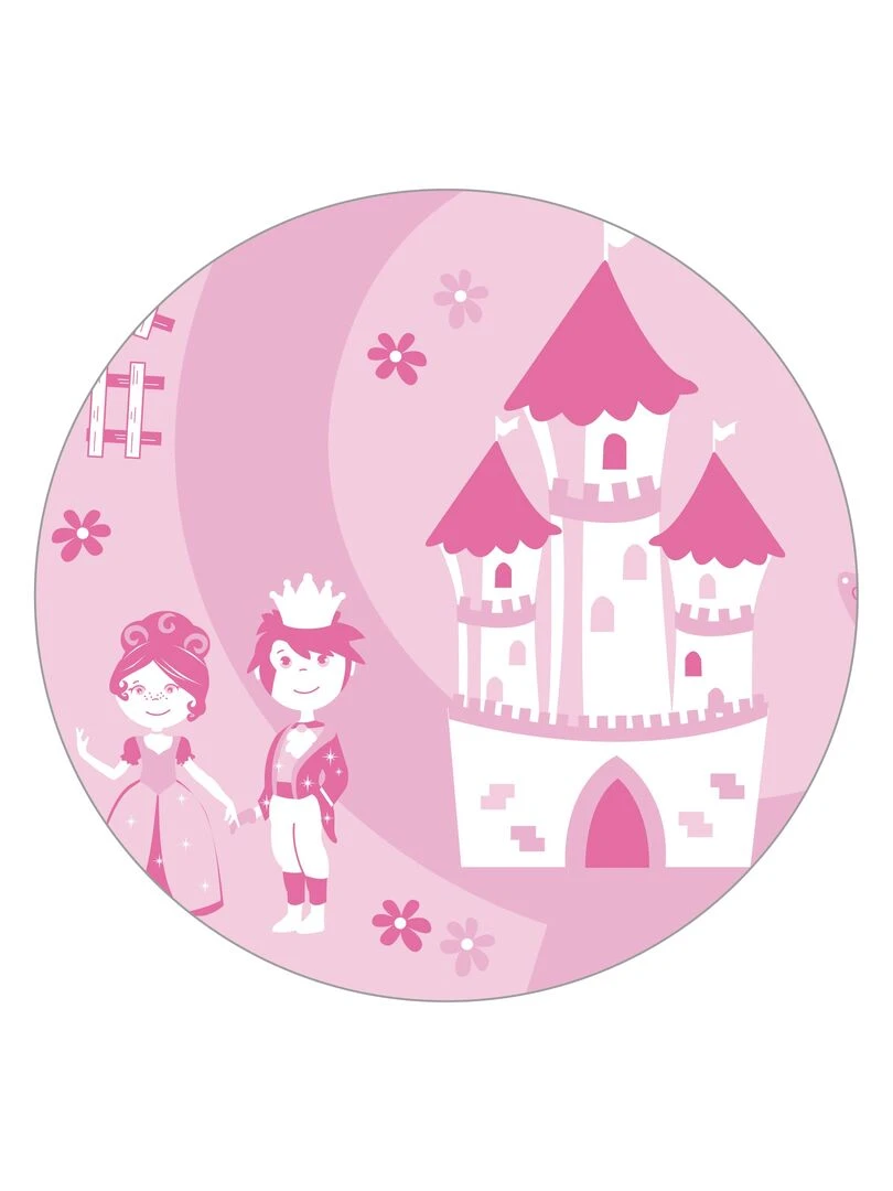 ROBA Banc Coffre à Jouets "Krone" en Bois pour Enfant   Fermeture Douce   Rose/Motif Conte de Fées   Blanc Rose