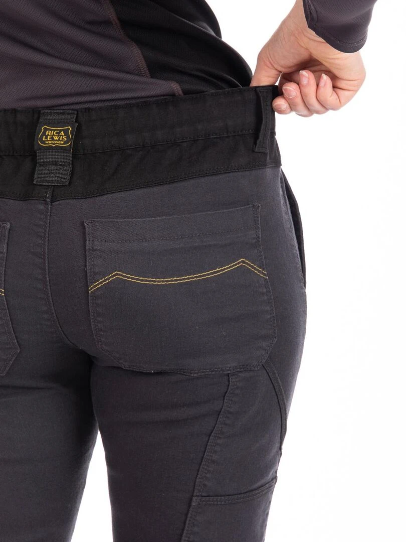 Pantalon de travail multi poches stretch BETTYC 'Rica Lewis'   gris anthracite