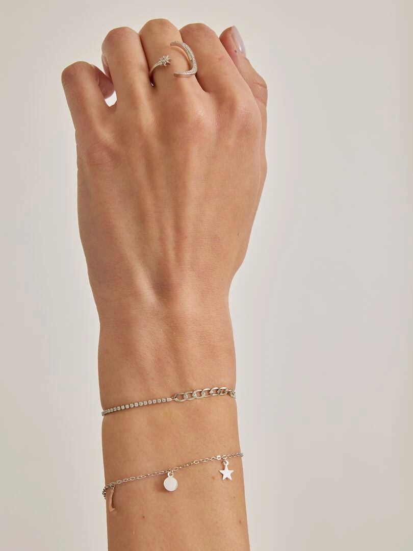 Bracelet Siraht finition rhodium   Multicolore