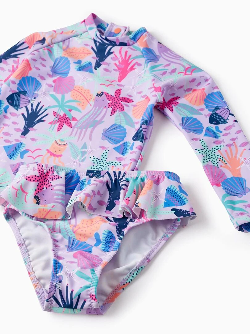 T Shirt + Culotte de Bain UPF80 pour Bébé Fille 'Océan'  EXPLORING AUSTRALIA   Mauve
