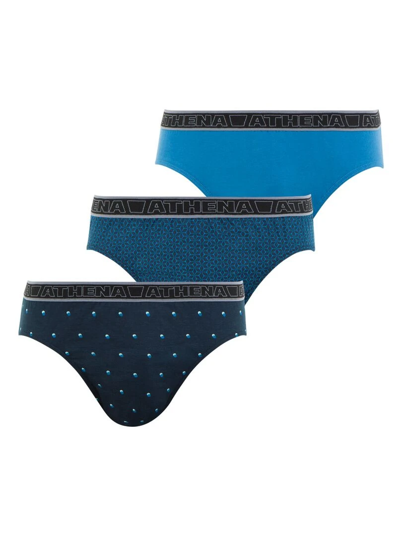 Lot de 3 slips homme Tonic Bleu marine