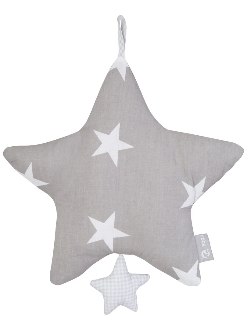 ROBA Boîte à Musique en Forme d'Étoile "Little Stars" Mécanisme Musical Amovible Gris/Blanc N/A