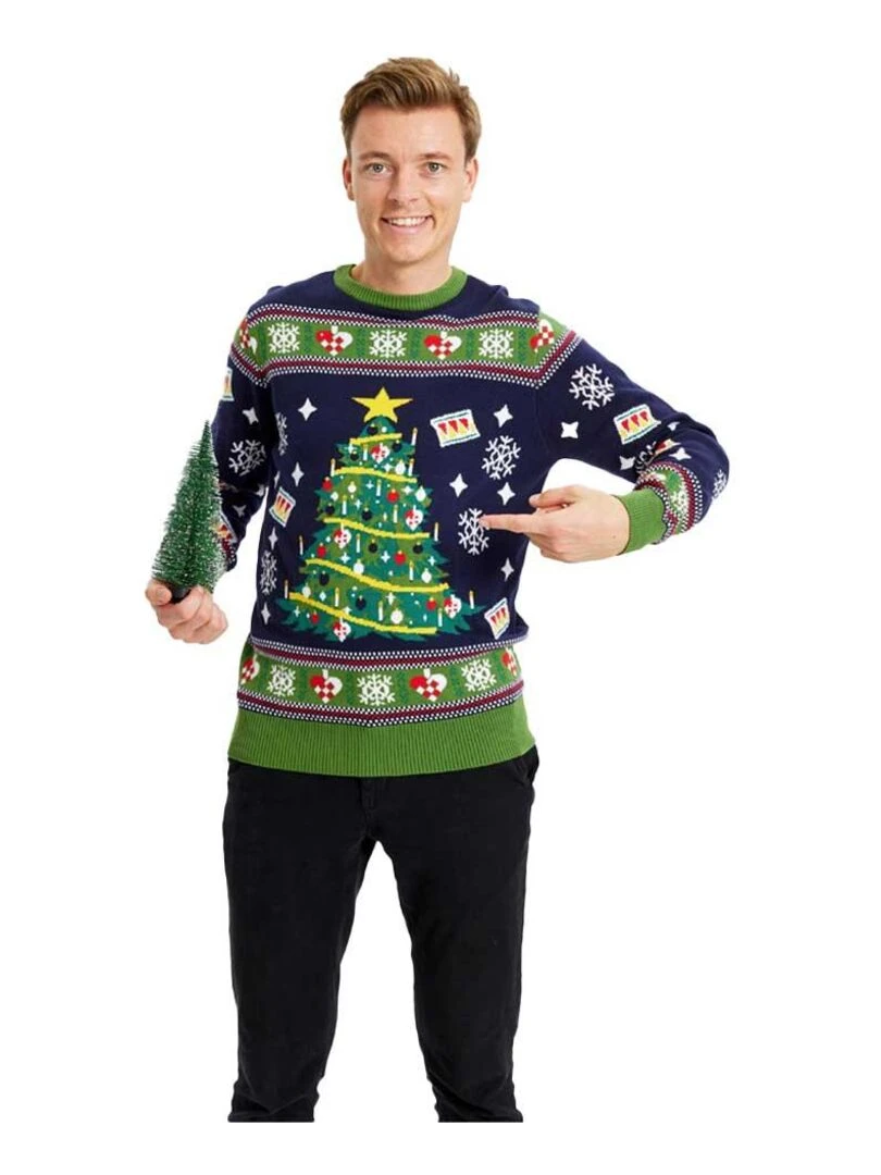 Pull de Noël "Sapin de Noël" 100% coton BIO Vert