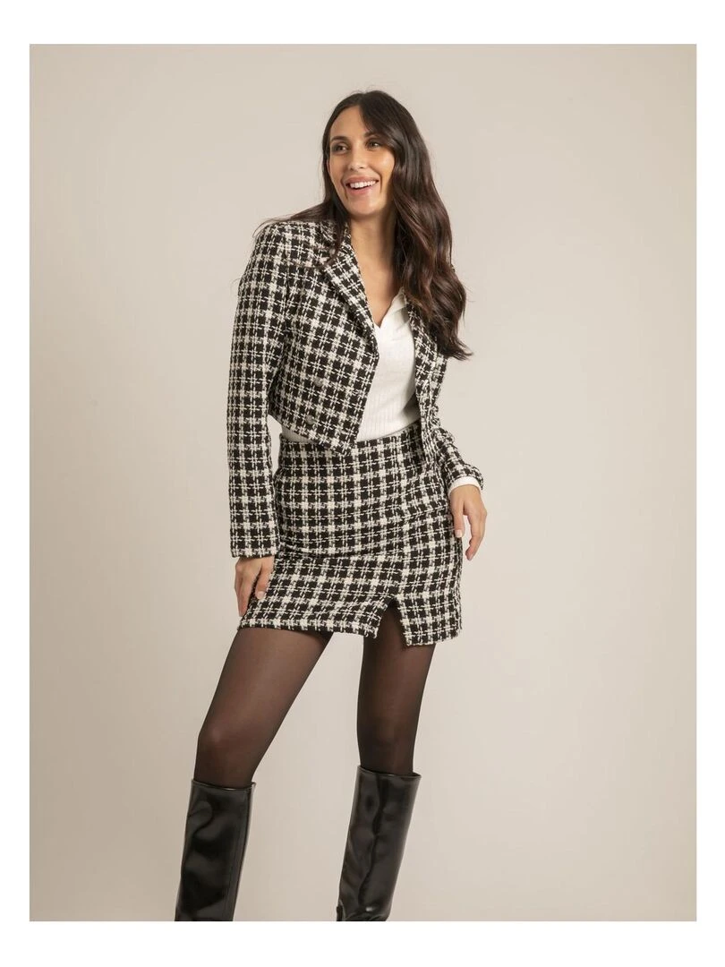 Veste courte motifs USMALIA Noir