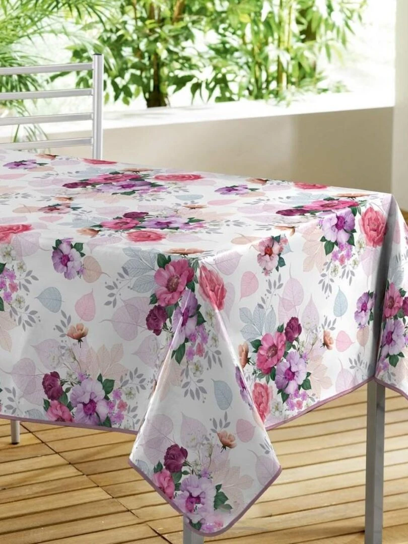 Nappe toile cirée 140x240 cm Rossana PVC Rose