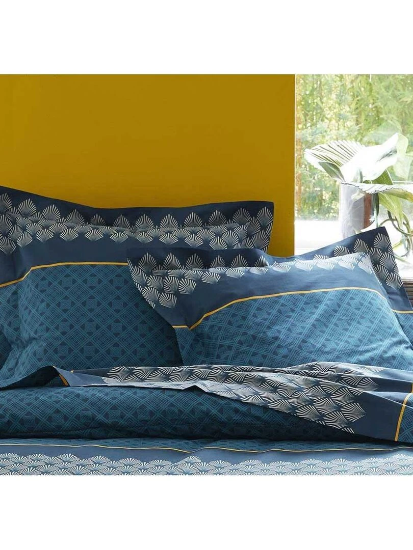 Drap Plat "Art Déco" Bleu