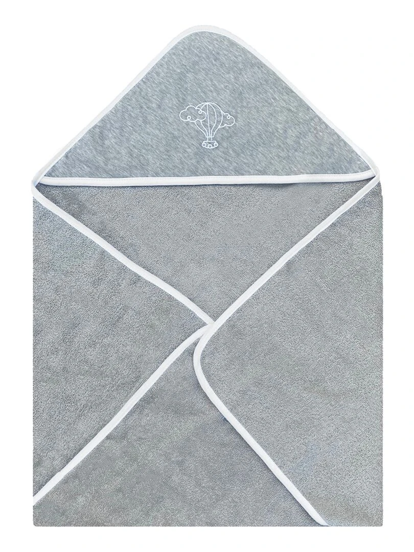 Cape de Bain Bébé 100% Coton Bio Couleur bébé 100% coton biologique Gris
