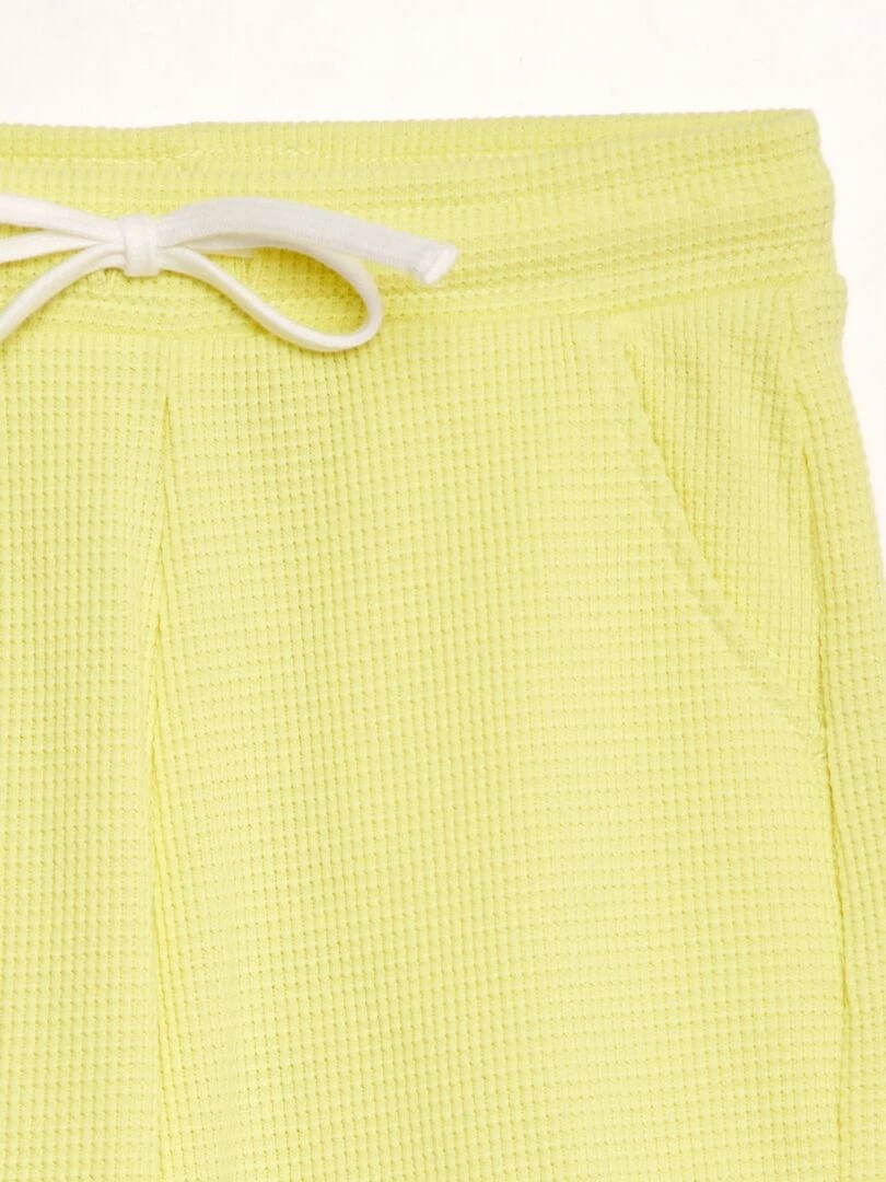 Short en nid d'abeilles   jaune