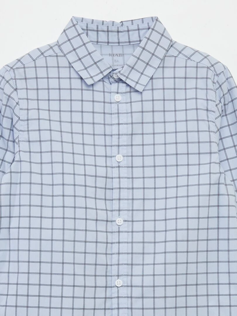 Chemise en popeline imprimée Bleu ciel