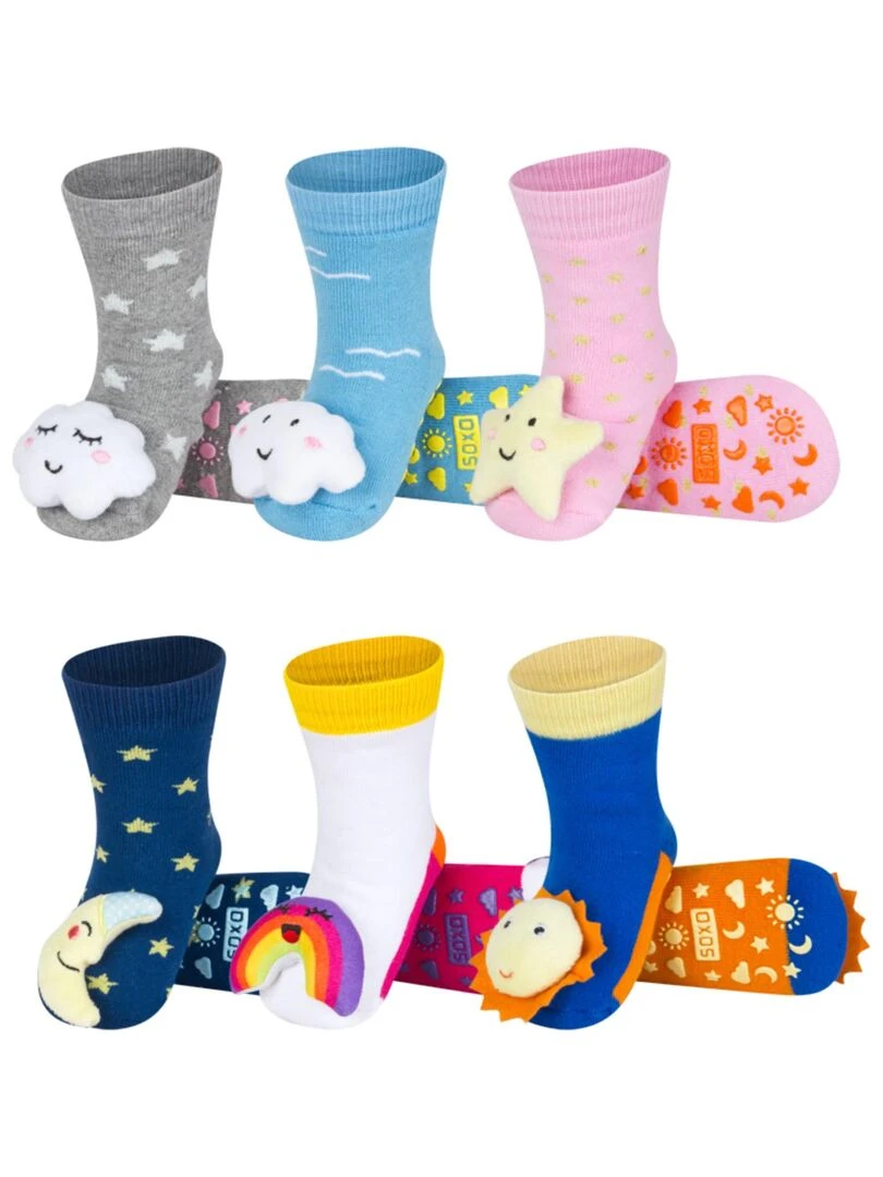 Lot de 3 paires de chaussettes d'éveil   Sky   Bleu